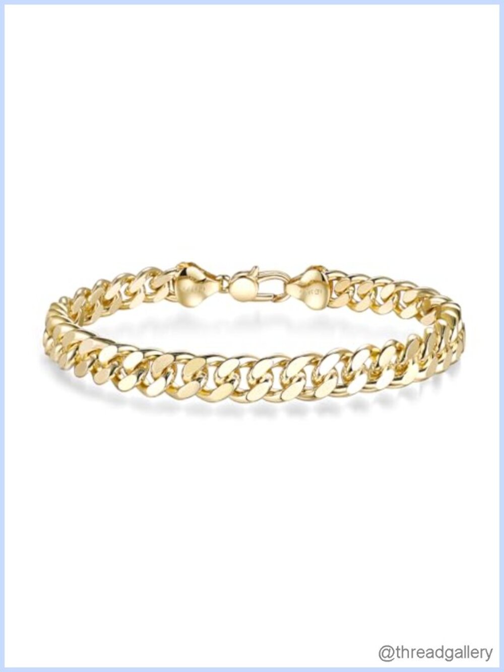 8mm Gold Cuban Link Chain Bracelet Men Women 14K Gold Diamond-Cut Curb